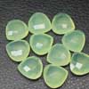 Prehnite Seafom Green Chalcedony Faceted Heart Drop Beads Sold per 1 pair & Sizes 14mm x 14mm approx.Chalcedony is a cryptocrystalline variety of quartz. Comes in many colors such as blue, pink, aqua. Also known to lower negative energy for healing purposes. 